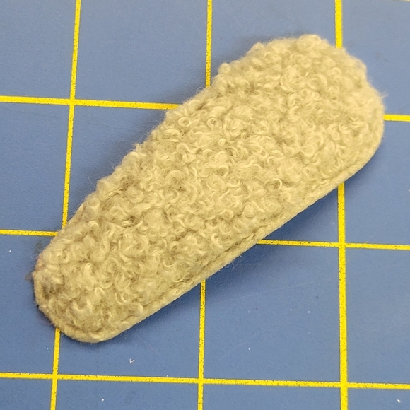 Fuzzy Clip Barette 3" Set of 2 Gray - Picture 1 of 4
